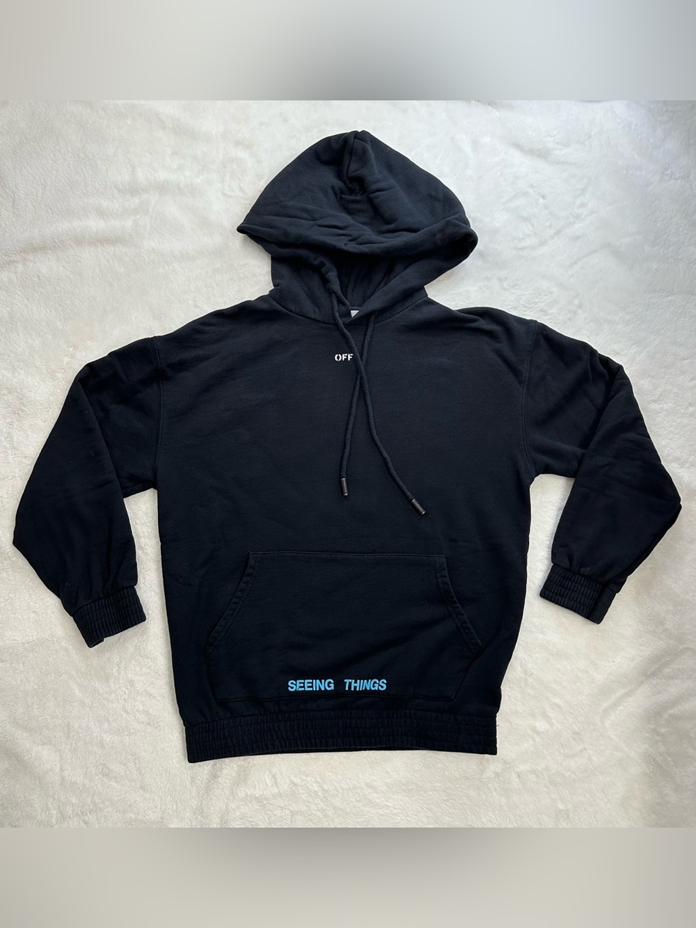 Off-White c/o Virgil Abloh "SEEING THINGS" F/W 2017 Black Hoodie XXS Excellent